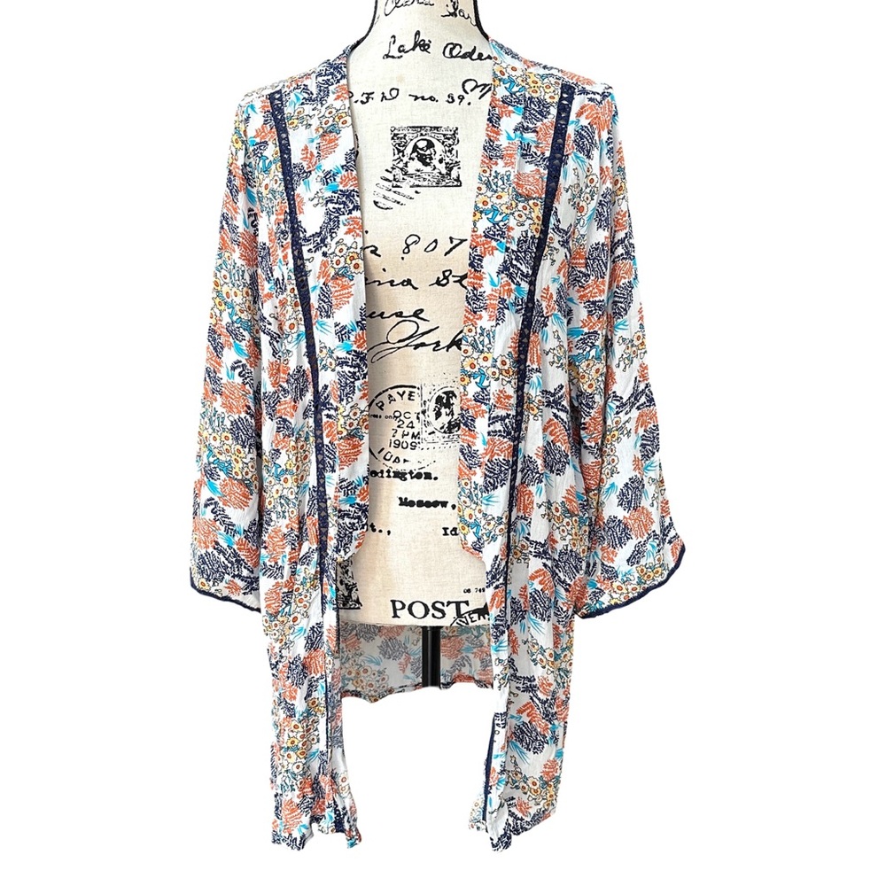 Hayden Los Angeles Floral Rayon Kimono Size L - Picture 2 of 8